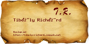 Tibély Richárd névjegykártya